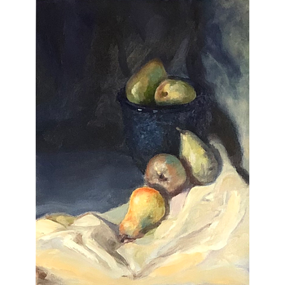 Pear and Pot - Original Oil on Canvas